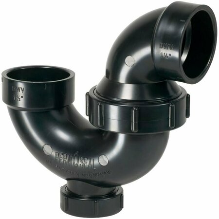 THRIFCO PLUMBING 1-1/2 Inch ABS P-Trap with Cleanout and Solvent Joint 6793231